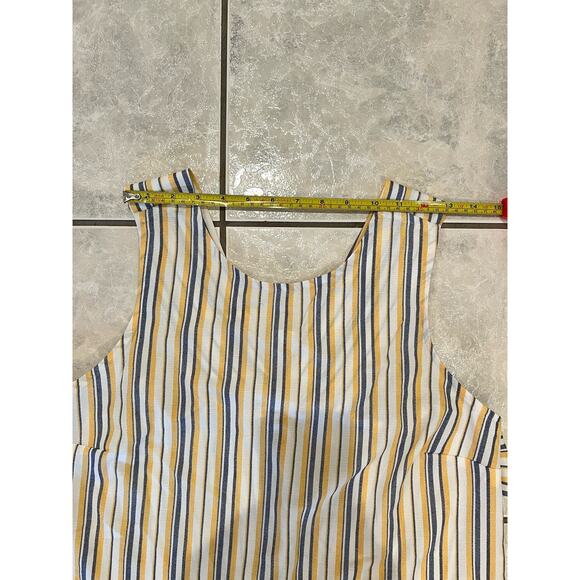 Andree by Unit Women's Sleeveless Yellow Denim Striped Tank Top Blouse Size M - Picture 7 of 7